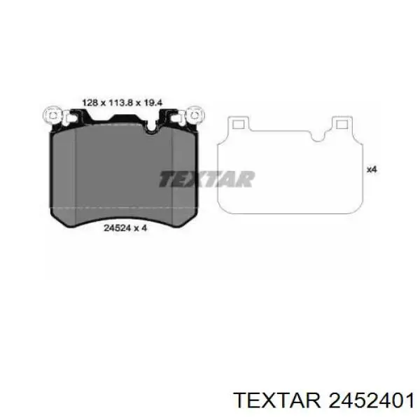 2452401 Textar Передні гальмівні колодки