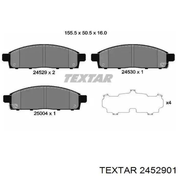 Купити 2452901 Textar Колодки гальмівні передні, дискові