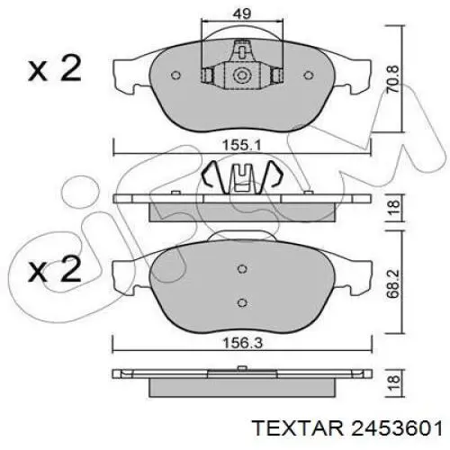 Тормозні колодки Textar 2453601