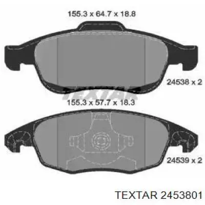 2453801 Textar Передні гальмівні колодки