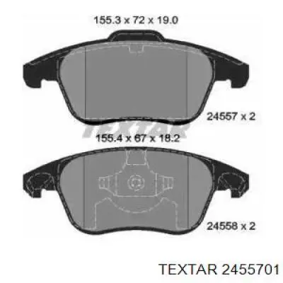 Колодки гальмівні передні, дискові 2455701 Textar