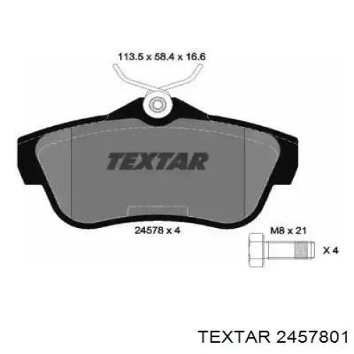 Задні гальмівні колодки Textar 2457801 ціна, від 17.05 USD