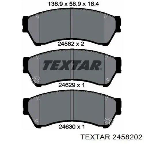 2458202 Textar Передні гальмівні колодки