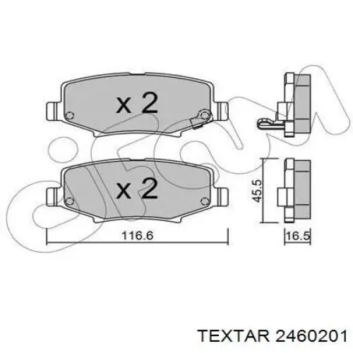 Задні гальмівні колодки Textar 2460201 ціна, від 23.07 USD