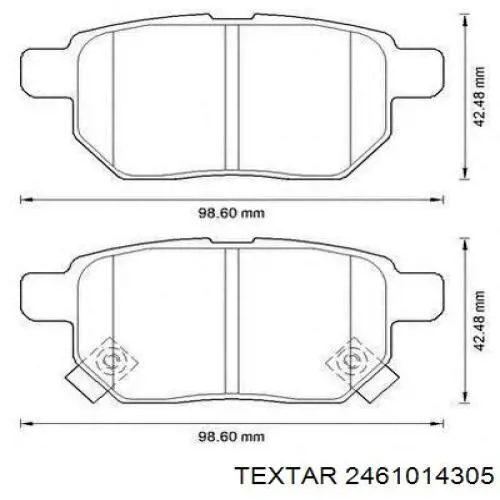 Задні гальмівні колодки 2461014305 Textar