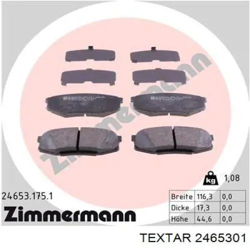 Задні гальмівні колодки Textar 2465301 ціна, від 36.92 USD
