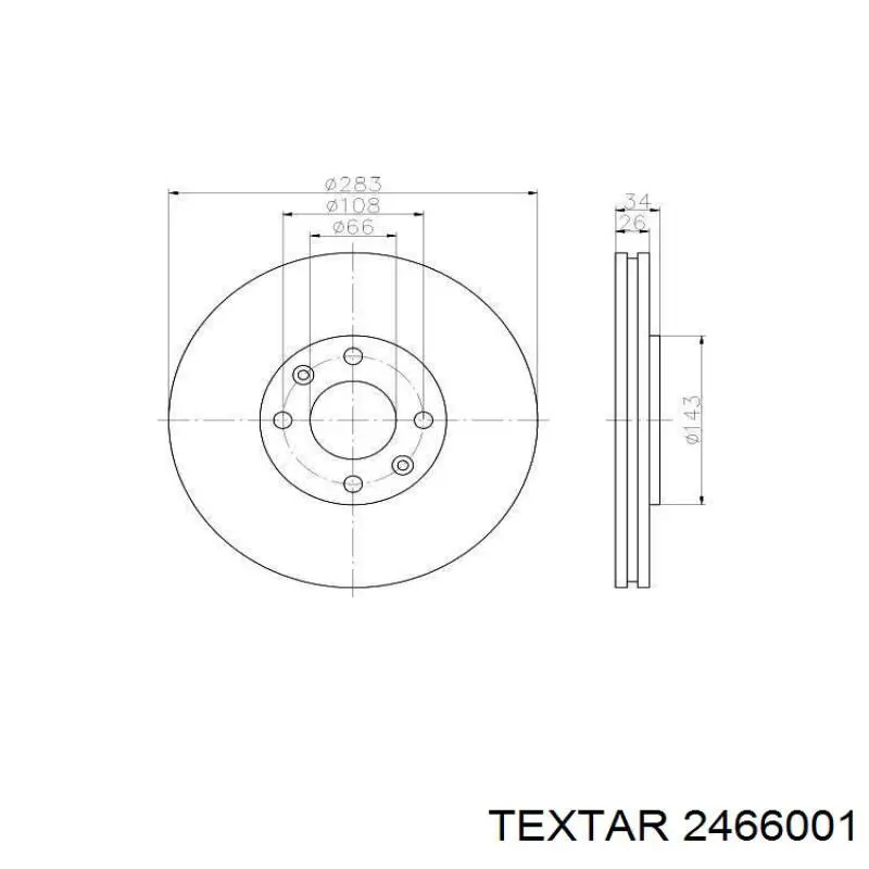 Гальмівні колодки Textar 2466001 ціна, від 24.80 USD