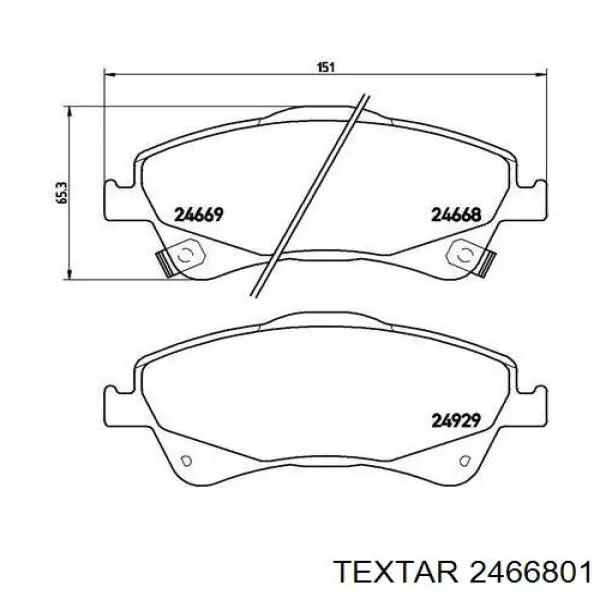 Гальмівні колодки Textar 2466801 ціна, від 24.70 USD
