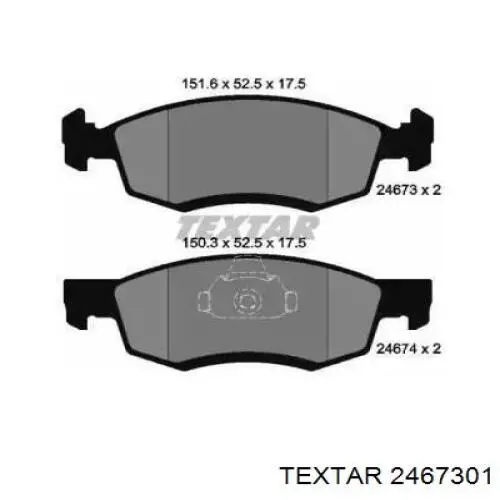 Купити 2467301 Textar Колодки гальмівні передні, дискові