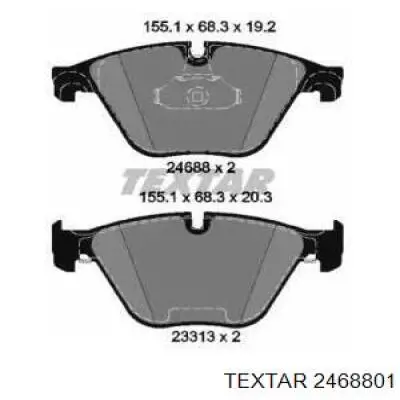 Купити 2468801 Textar Колодки гальмівні передні, дискові