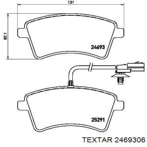 Купити 2469306 Textar Колодки гальмівні передні, дискові