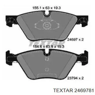 Тормозні колодки Textar 2469781