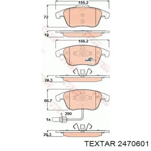 Гальмівні колодки Textar 2470601 ціна, від 57.13 USD