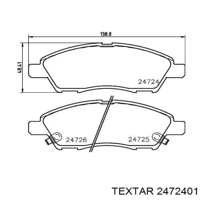 2472401 Textar Передні гальмівні колодки