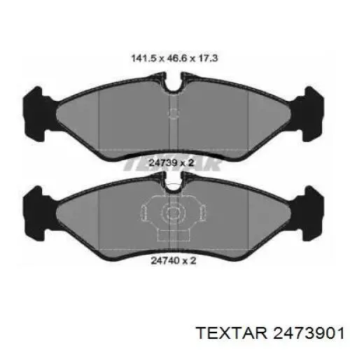 2473901 Textar колодки гальмові задні, дискові