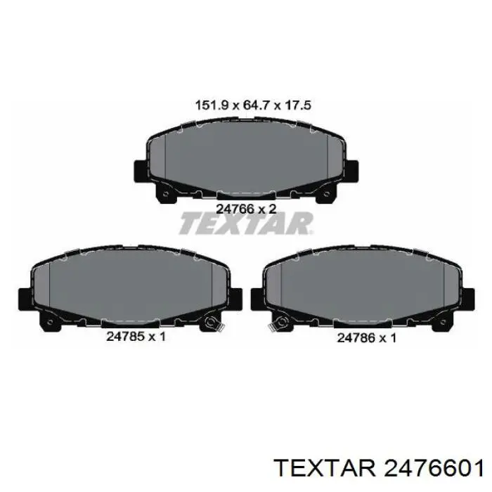 2476601 Textar колодки гальмівні передні, дискові