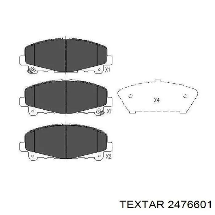 Гальмівні колодки Textar 2476601 ціна, від 23.96 USD