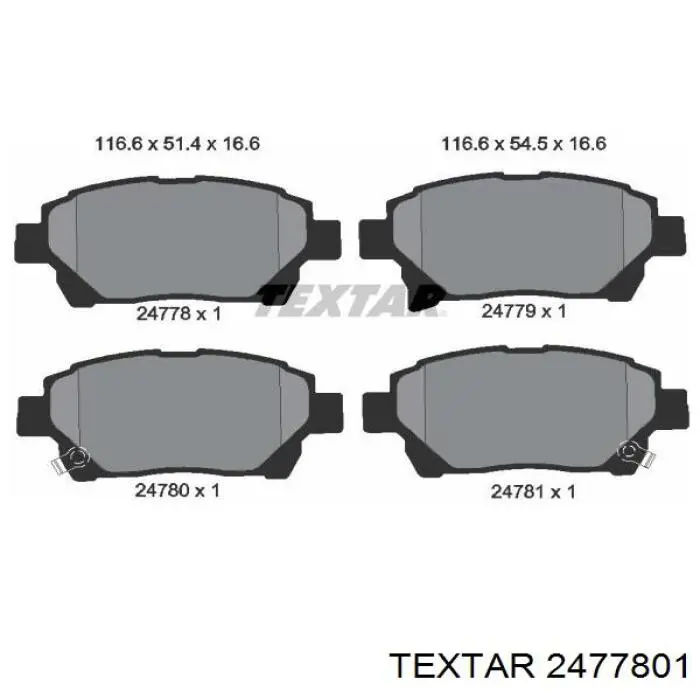 Колодки гальмівні передні, дискові 2477801 Textar