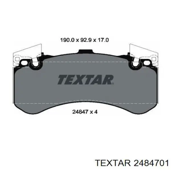 Купити 2484701 Textar Колодки гальмівні передні, дискові
