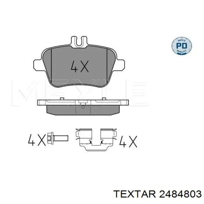 2484803 Textar Колодки гальмівні задні, дискові