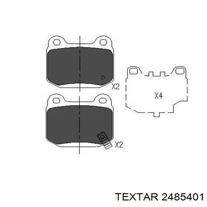 Задні гальмівні колодки Textar 2485401 ціна, від 18.22 USD