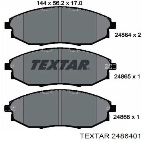 Гальмівні колодки Textar 2486401 ціна, від 18.61 USD