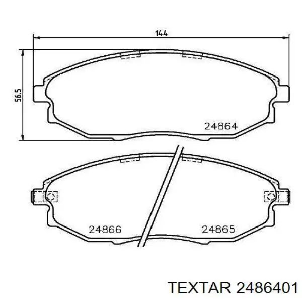 Купити 2486401 Textar Колодки гальмівні передні, дискові