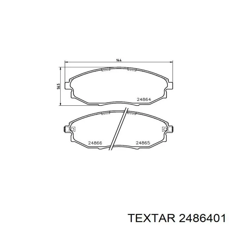 2486401 Textar Передні гальмівні колодки