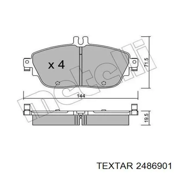 2486901 Textar Передні гальмівні колодки