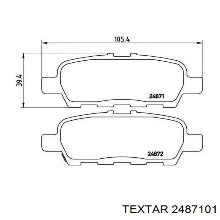 Задні дискові колодки Textar 2487101