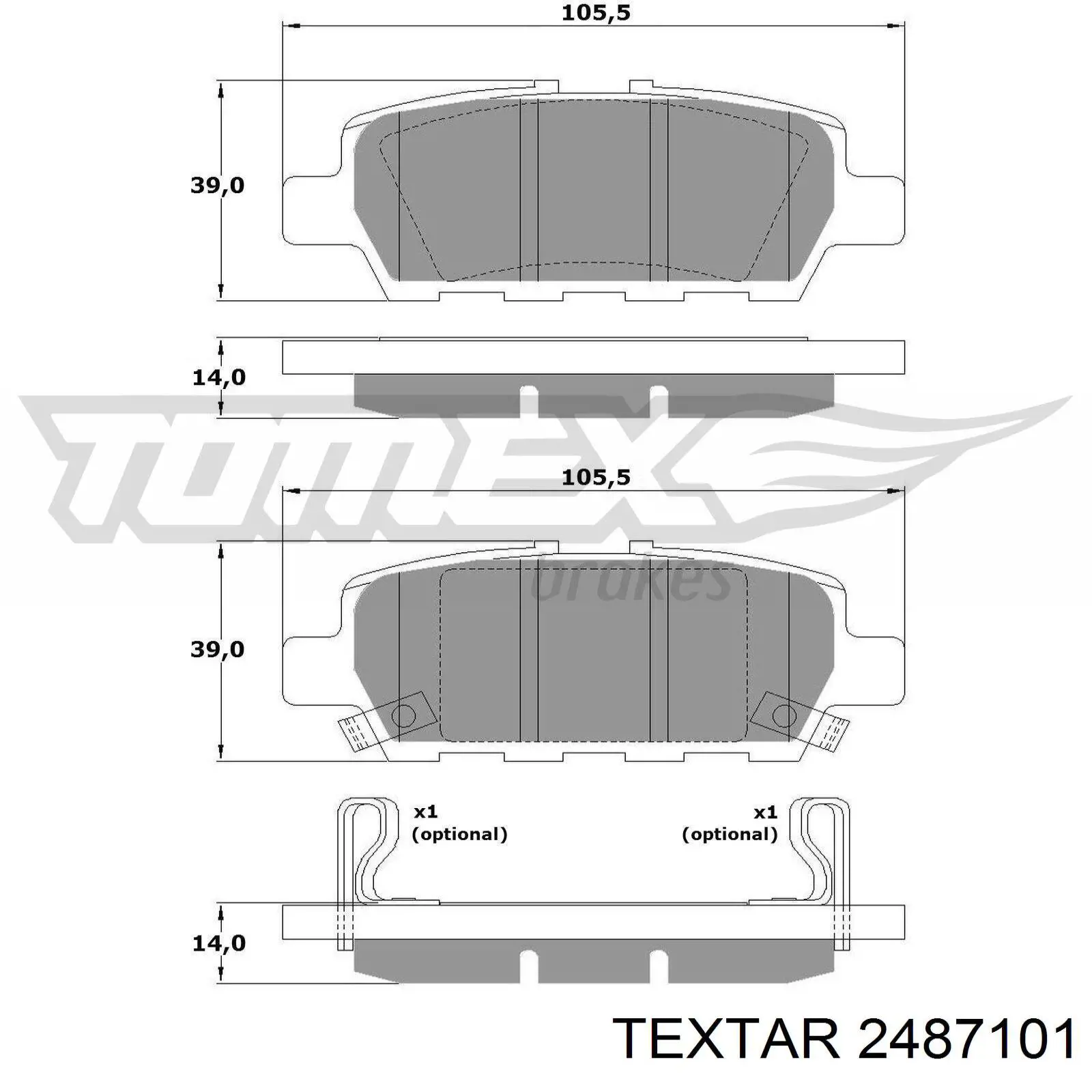 Задні гальмівні колодки Textar 2487101 ціна, від 24.40 USD