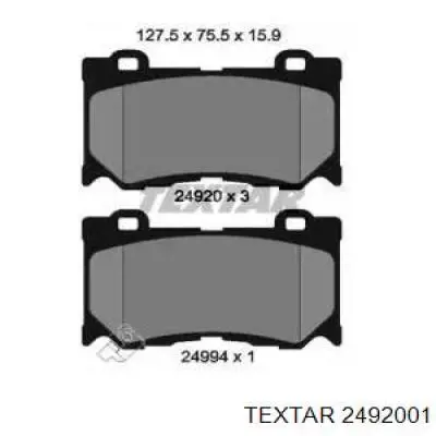 Гальмівні колодки Textar 2492001 ціна, від 39.64 USD
