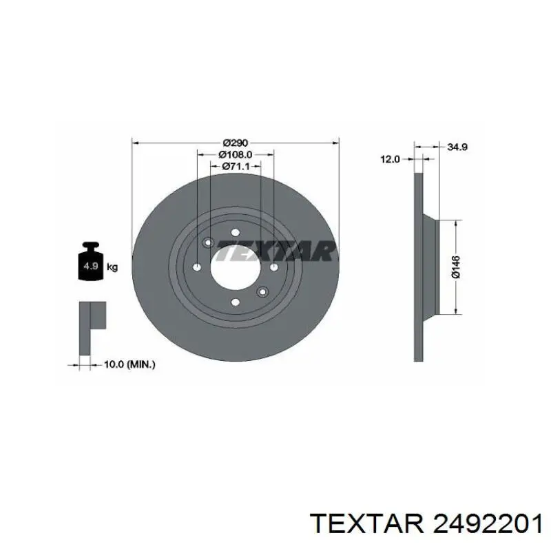 Задні гальмівні колодки Textar 2492201 ціна, від 23.07 USD