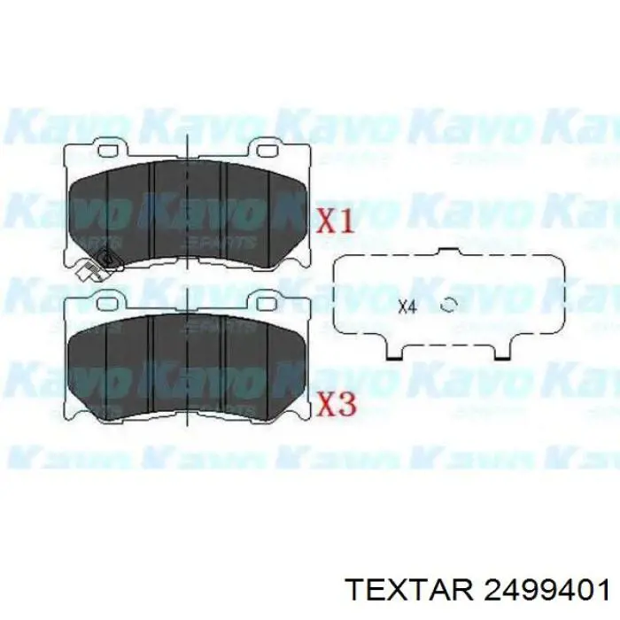 Передні тормозні колодки 2499401 Textar