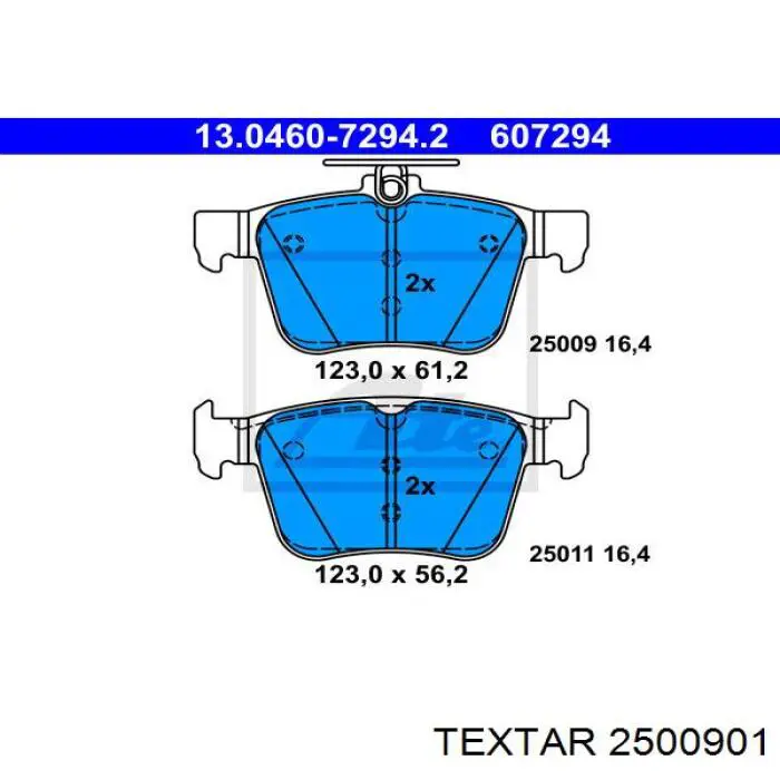 Задні гальмівні колодки Textar 2500901 ціна, від 43.69 USD