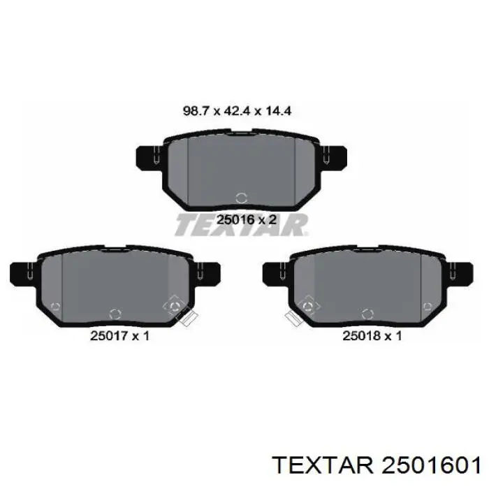 Колодки гальмові задні, дискові 2501601 Textar