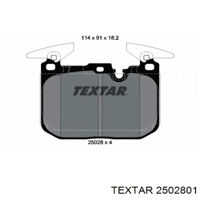 2502801 Textar колодки гальмівні передні, дискові