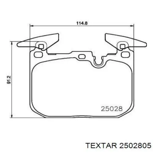 Колодки гальмівні передні, дискові 2502805 Textar