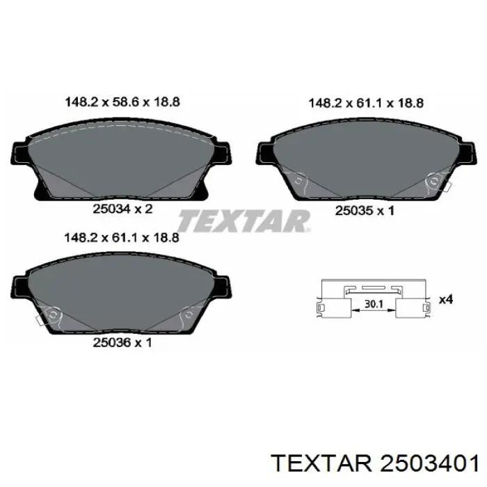 Тормозні колодки Textar 2503401