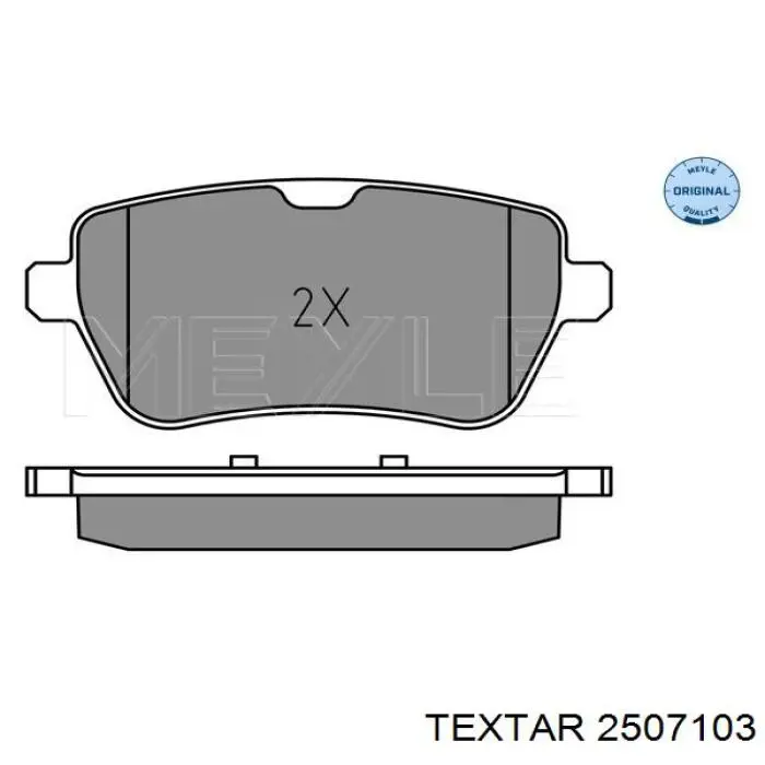Задні гальмівні колодки 2507103 Textar
