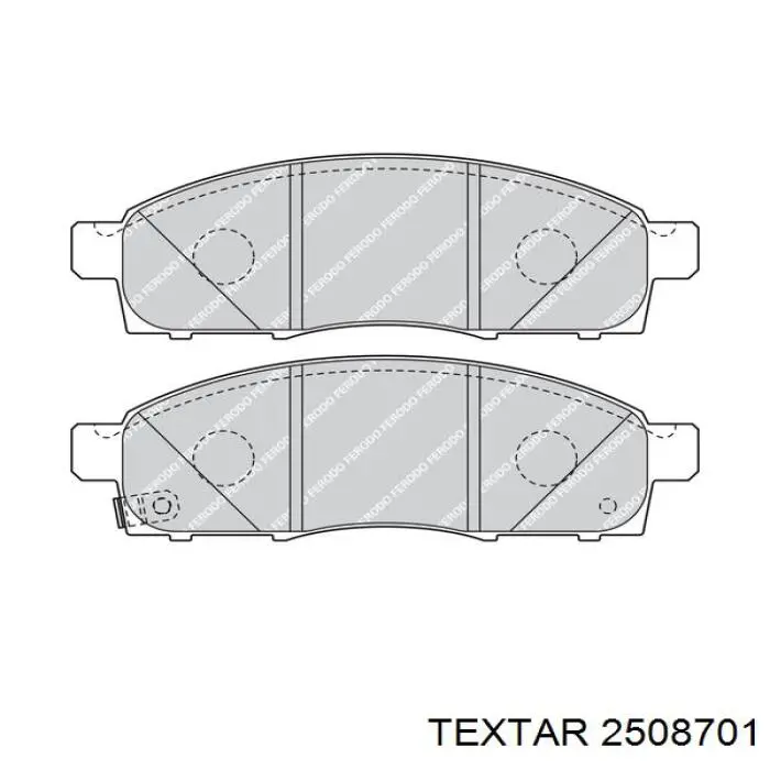 2508701 Textar Передні гальмівні колодки