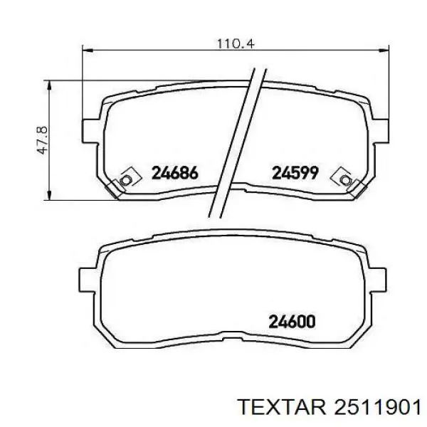 Передні тормозні колодки 2511901 Textar