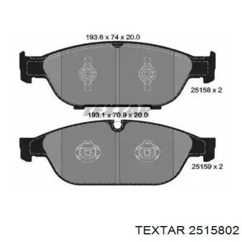 Купити 2515802 Textar Колодки гальмівні передні, дискові