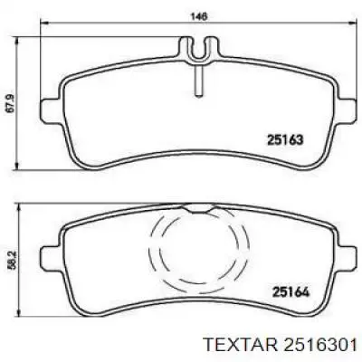 Купити 2516301 Textar Задні колодки