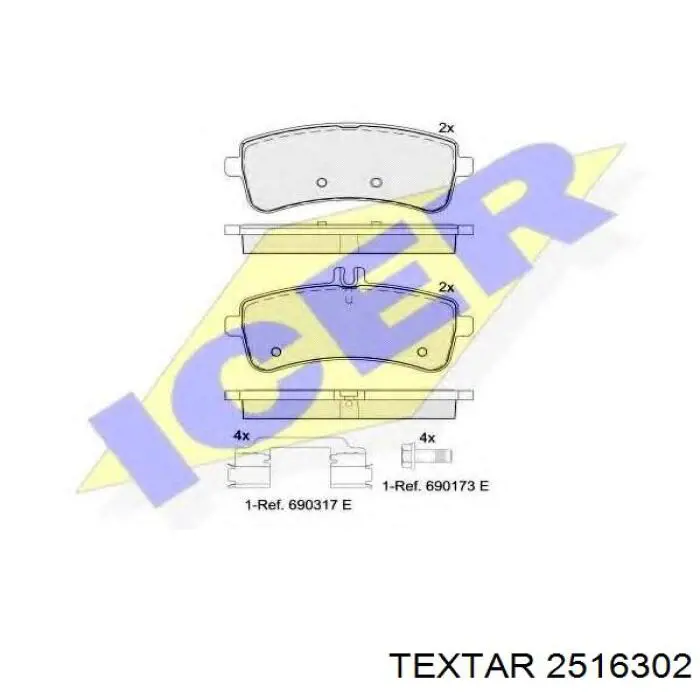 Купити 2516302 Textar Задні колодки