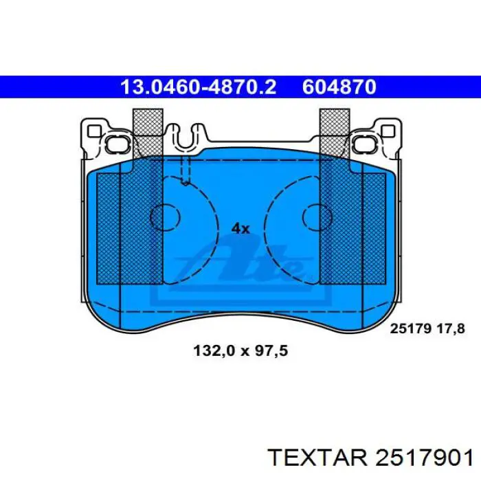 Гальмівні колодки Textar 2517901 ціна, від 97.89 USD