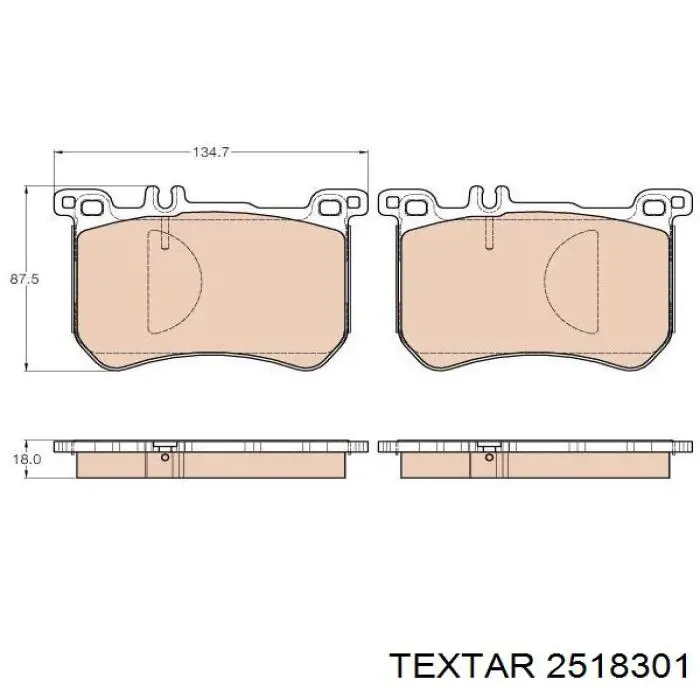 Купити 2518301 Textar Колодки гальмівні передні, дискові