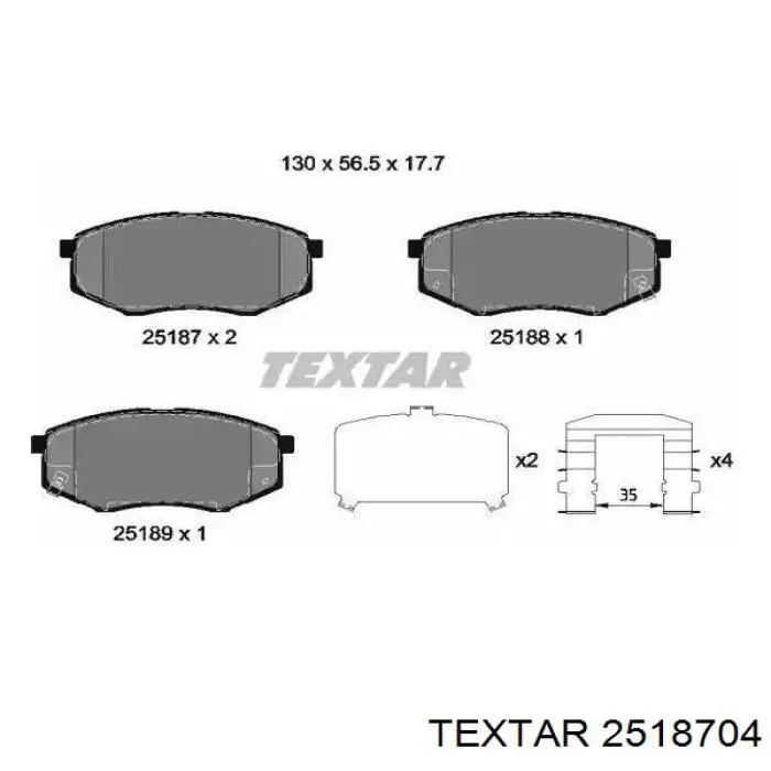 Купити 2518704 Textar Колодки гальмівні передні, дискові