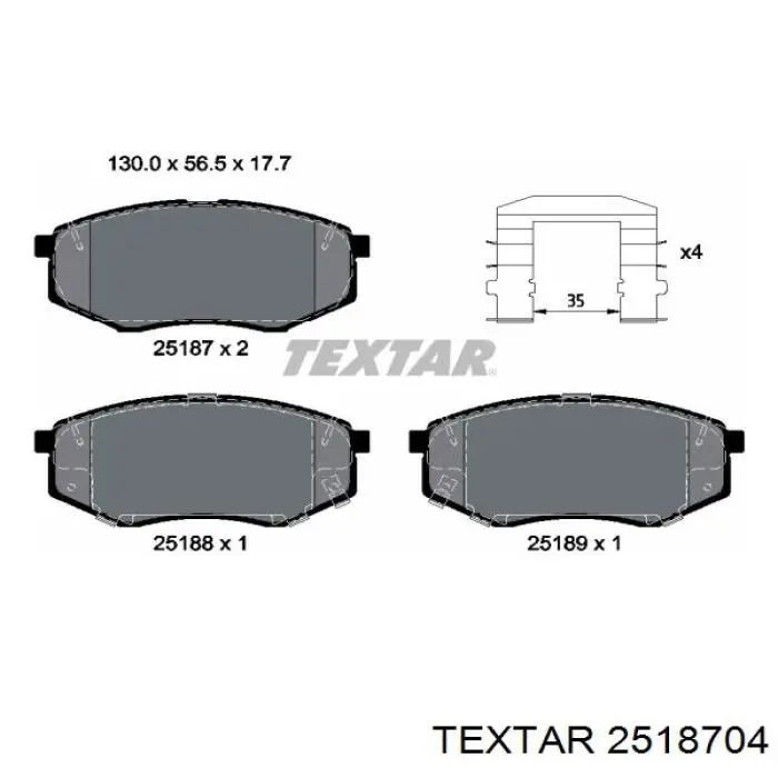 Колодки гальмівні передні, дискові 2518704 Textar