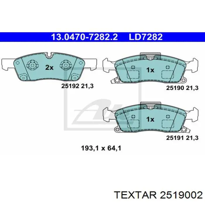 Гальмівні колодки Textar 2519002 ціна, від 80.06 USD
